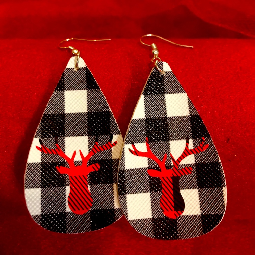 Handmade faux leather earrings